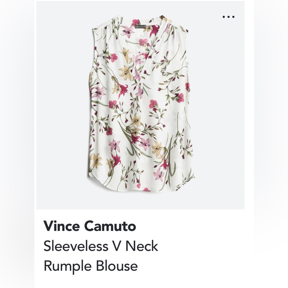 Vince Camuto elegant sleeveless blouse.